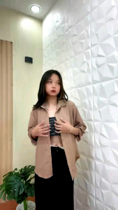 Kemeja Wanita Harri Shirt Basic Lady Crush Oversize