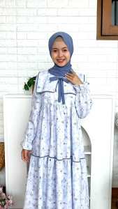 ZEVA - CUTETRIK GAMIS ANAK PEREMPUAN WARNA BIRU DENIM GAMIS CEWEK REMAJA PEREMPUAN MODEL KOREAN STYLE TERBARU UMUR 8 10 11 12 13 14 15 16 17 TAHUN BAHAN KATUN YANDET ADEM