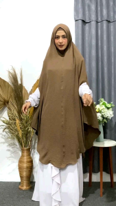 Jilbab Jumbo bahan Crinkle airflow premium non pet model Tangan Bolong 1 Layer CITRA KERUDUNG