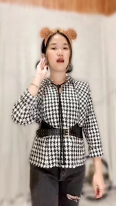 TM 31140 Celestine Big collar blouse import wanita model terbaru