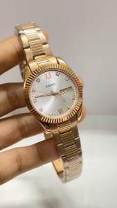BYME 007 Analog Quartz with Calendar Rose Gold Lady Watch