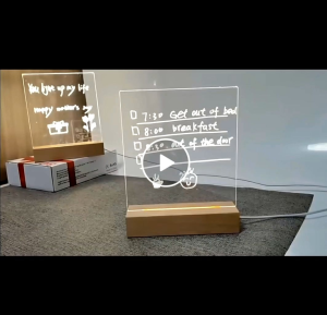 Luminous Acrylic Dry Erase Board with Light Up Stand for Desk LED Note Memo Message Pad Post It