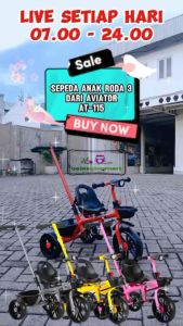 Sepeda Anak Roda 3 Tiga Tricycle Aviator AT 115 Dorongan