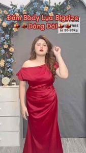 Đầm Body Lụa Bigsize 50-90Kg Dáng Dài Siêu Xinh Siêu Sang Chảnh Gọn Người Hack Dáng - D223 - Ú Xinh Store (Lụa Dài)