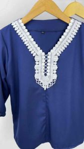 LVL - Blouse Jumbo Wanita Kerah Renda Richelle Atasan Cewek Blus Bigsize Model Baru Size L XXL dan 3XL