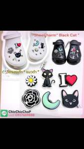ตัวติดรองเท้ามีรู "แมว ดำ " 👠🌈⚡️ShoeCharm " Black Cat" 🍭👠🌈ตัวติดรองเท้ามีรู น่ารักคิ้วท์ สุดๆ