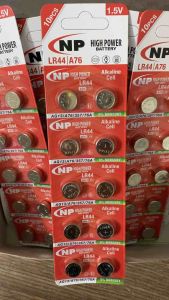 Vỉ 10 viên pin LR44 mã A76 AG13 hoặc 357 hãng NP chuyên dụng cho các thiết bị điện tử đèn cầm tay cảm ứng led đồng hồ đeo tay
