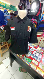 Kemeja Perbakin Hitam Lengan Pendek: Kemeja Seragam Bahan American Drill