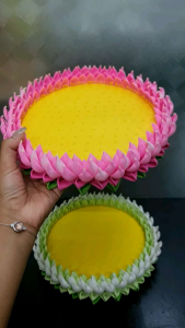 ฐานบัวรองพระดินปั้น บัวพับรองพระ ดอกบัวดินปั้น 1-9 นิ้ว (วัดขนาดตรงสีเหลืองที่วางองค์ ไม่รวมกลีบ)