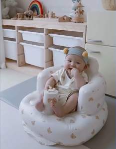 [HeyPop!]Inflatable Baby Chair Soft Seat PVC Inflatable Sofa Training Seat Baby Seat Bath Chair Portable Easy Travel