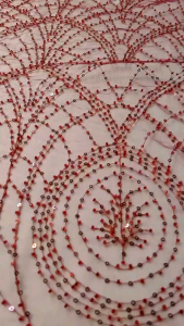 Kain Tile Elisab Full Payet Piramik Terbaru/Kain Tile Full Payet Piramik New/Kain Kebaya Tile Elisab Full BordirDan Payet Sequen