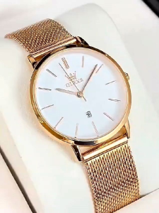 OLEVS Jam Tangan Wanita On Analog Rose Gold Ultra-thin Women Watchl Anti Air Branded Elegan COD