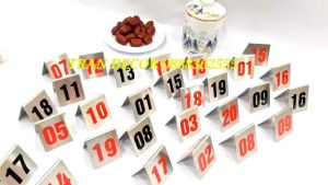 Thẻ số để bàn quán cafe trà chanh nhà hàng bằng inox 304