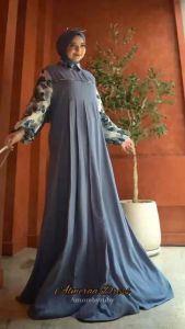 Gamis modern gamis motif terbaru simple elegant kekinian produk amore by ruby edisi almeera dress