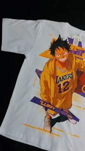 Bisalo Baju Kaos Pria Wanita lengan pendek motif " LAKERS THE LUFFY " Digital Printal Kaos Distro Combed Atasan Motif Streetwear - pakaian wanita - pakaian pria - baju wanita - baju pria - atasan wanita pria - kaos oversize - kaos hitam putih - BSL - 217