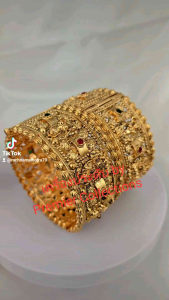 กำไลอินเดีย ลายพระแม่ลักษมี 2วง/1คู่ งานทองเหลือง กำไลงางเปิดได้ สินค้าพร้อมจัดส่ง