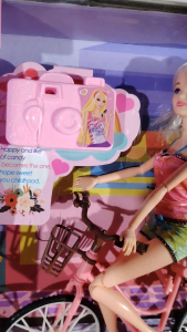 barbie playing bike set