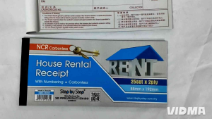 NCR Carbonless House Rental Receipt Book 25x2ply with Numbering and Carbonless 88x192mm sbs 0030