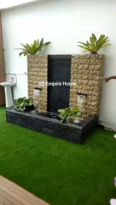 Feng Shui W05-B Fiberglass 6x3x5 Wall Water Pond Kolam Air Garden Water Feature 风水流水喷泉瀑布池 Koi Fish Outdoor Waterfall D