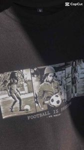 BOB MARLEY FOOTBALL IS FREEDOM T-SHIRT COTTON COMBED 24s PREMIUM CLOTHING DISTRO