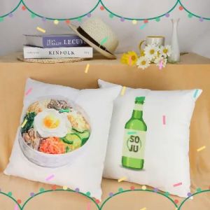 หมอนอิง หมอน ลายเกาหลี ลายเกาหลี ลายน่ารักมากอินเทรนด์ ผ้าไมโครกันร่มสำหรับใยสังเคราะห์เกรด A