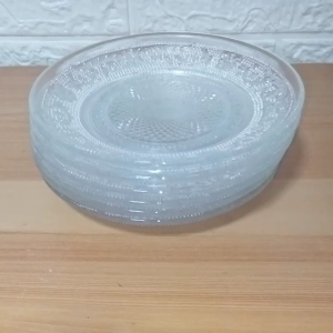 SET FOR 6 PIECES GLASS SAUCER / GLASS CAKE PLATE SIZE 6 INCHES