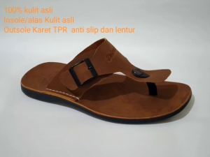 Sandal pria 100% kulit asli. full kulit sampai alas