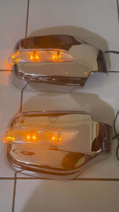 DA64W CHROME SIDE MIRROR COVER WITH LED LIGHTS (ONE COLOR ONLY, BLUE