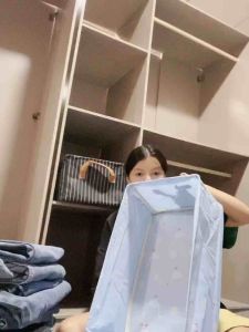 Ghaohes Home กล่องเก็บเสื้อผ้าในตู้ กล่องลิ้นชัก กล่องเสื้อผ้า หนา มีหูฟัง เคลื่อนยายสะดวก