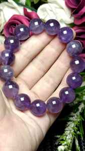 (Certificate) High Grade Purple Amethyst Bracelet 14mm+ (附证书)天然高货紫冰透体水晶手串 14mm+