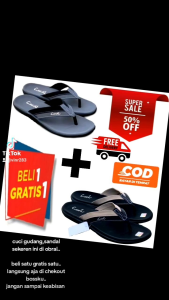 CUCI GUDANG//sandal pria//sandal kekinian//beli 1 gratis 1