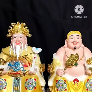 [ Cao 20 cm - Mão rồng ] TƯỢNG THẦN TÀI  THỔ ĐỊA  MÀU VÀNG KIM - CHẤT LIỆU BỘT ĐÁ TƯỢNG THẦN TÀI  THỔ ĐỊA  MÀU VÀNG KIM