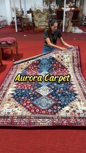 พรมเปอร์เซีย~Aurora~พรม“ออโรร่า”สวย เก๋ สีน้ำตาล-ทอง