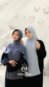 𝐐𝐈𝐒𝐓𝐇𝐘 𝐇𝐈𝐉𝐀𝐁 - SHABIRA2 Pashmina Ped Jersey Oval Curve | Segitiga Instan jersey Pet | Qisthy Hijab by Sahala