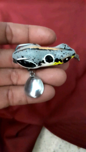 soft frog new katak tompel jumbo ukuran 5.5cm hook silver blue 5/0