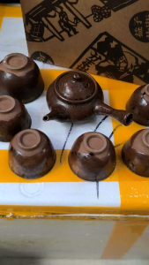 Bộ ấm trà mộc Mashiko men chảy full hộp
