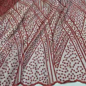 (COD) Kain Tulle Salur | New Desain | Motif Simpel | Kebaya Modern | Kain Meteran