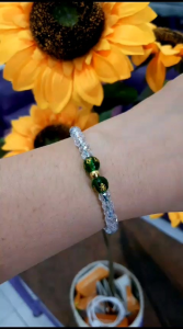 Gelang Ceko Putih Variasi Giok Hijau Semar Jawa