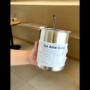 Tumbler stainless steel Coffee tea 360ml & 600ml mug kopi cangkir kopi aesthetic free sedotan