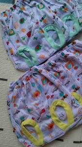 12pcs Celana Pop Bayi - Celana Kacamata 0-6 Bulan Full Print