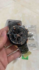 GOOD QUALITY - Jam Tangan Pria / Cowok LEOPARD Rantai Dualtime ( Analog & Digital On ) Anti Air