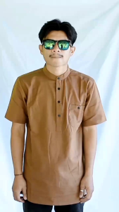 Koko Kurta Lengan Pendek Bahan Katun Rami Yang Sangat Nyaman