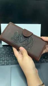 Dompet naga panjang kulit kancing indian
