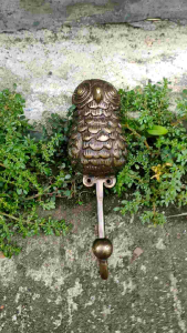 Kapstok Kuningan Antik Gantungan Baju Motif Burung Hantu Besar 1 Pcs