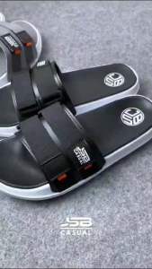 Sandal Pria Feet Black & Grey Sandal Wanita Slide Slop Ringan Travelling Casual