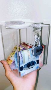 Transparent Tip Box / Suggestion Box / Acrylic Alkansya / Coinbank / Clear Display Box / Alkansya For Kids 4x4x5 inches