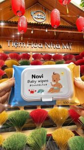 [HCM] ( THÙNG 10 GÓI) Khăn Navi Cao Cấp 100 tờ xanh dương (vải bi dày) giá siêu hời