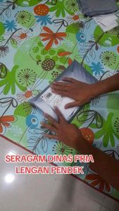 SERAGAM PDH COWOK BAJU ASN PUTIH STANDART MODEL SK.KAIN AMERICAN TEBAL.