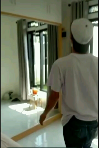 Lemari Sliding Mewah Besar Pintu 2 Full Cermin Pemesanan Jabodetabek. Bisa COD