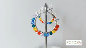 [D.T.C Crystals] 25mm Rainbow Hoop Earrings Wire-wrapped with Swarovski Element Crystals